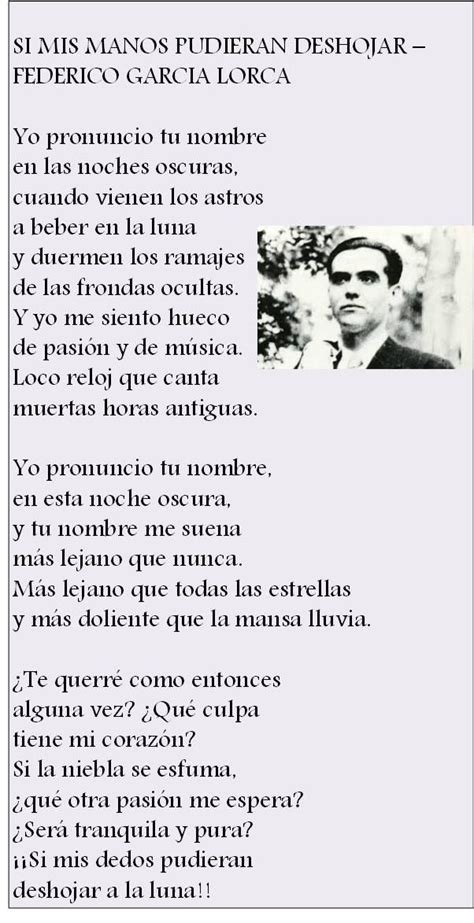 poemas amistad lorca|Poemas de Federico García Lorca en español